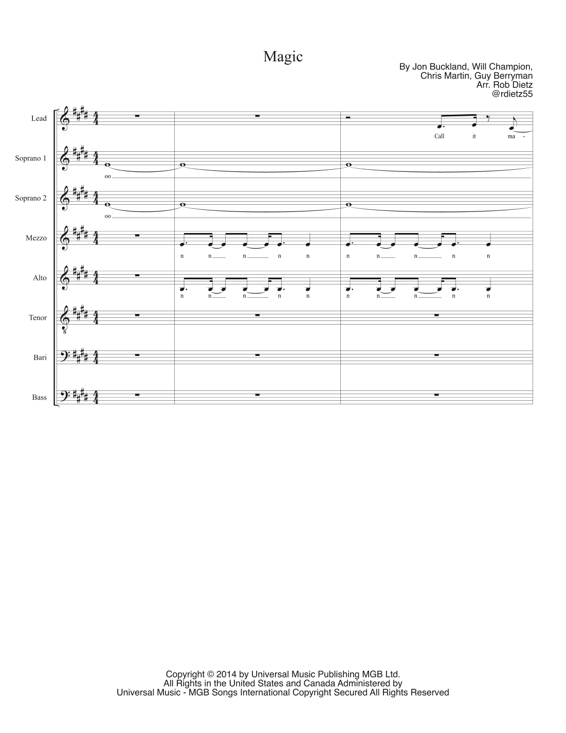 Magic (arr. Rob Dietz)
