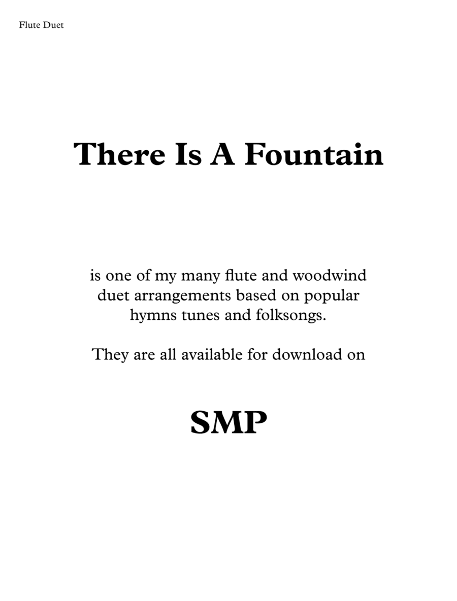 There Is A Fountain, for Flute Duet (arr. Nigel Williams)