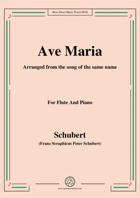 Schubert-Ave maria,for Flute and Piano (arr. MSM)