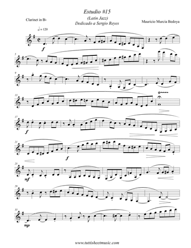 Etude #15 (Latin Jazz), for Solo Clarinet