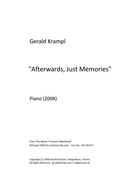 Afterwards, Just Memories