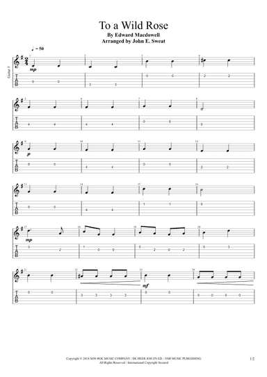 To a Wild Rose - Guitar III (arr. John E. Sweat)