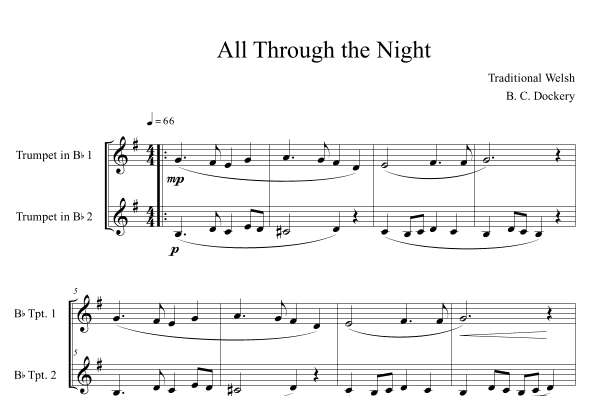 All Through the Night (Trumpet Duet) (arr. B. C. Dockery)