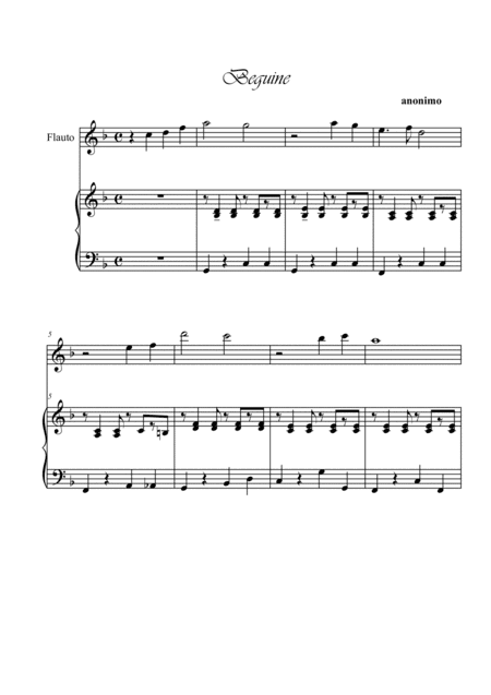 Beguine. Flute and piano (arr. Ester Alessandrini)