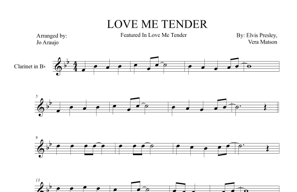 Love Me Tender (arr. Jo Araujo)