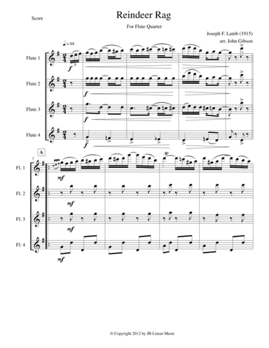 Reindeer Rag for Flute Quartet (arr. John Gibson)