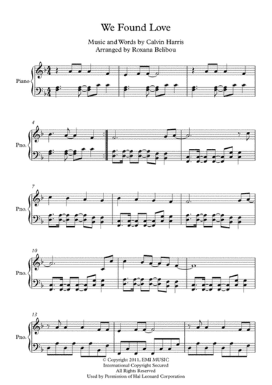 We Found Love (arr. Roxana Belibou)