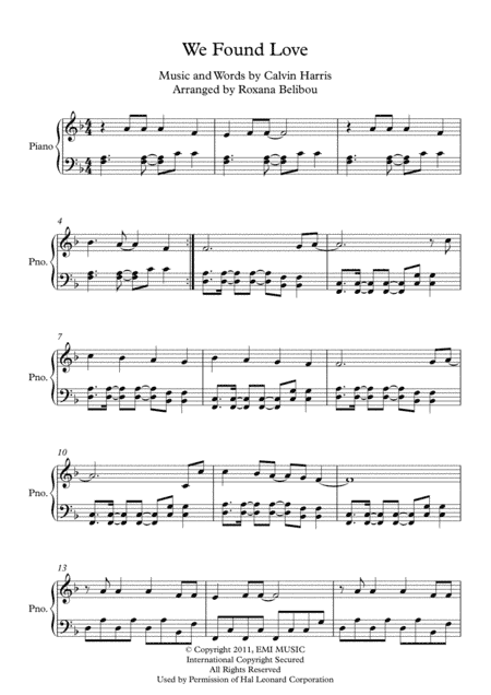 We Found Love (arr. Roxana Belibou)