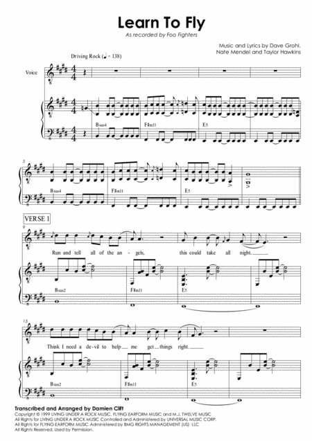 Learn To Fly (arr. Damien Clift)