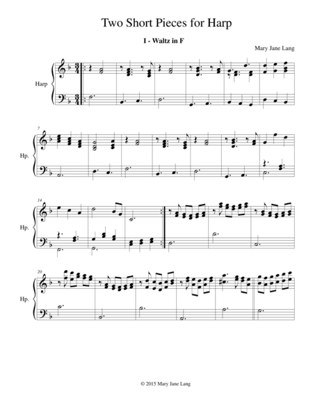 Two Short Pieces for Harp