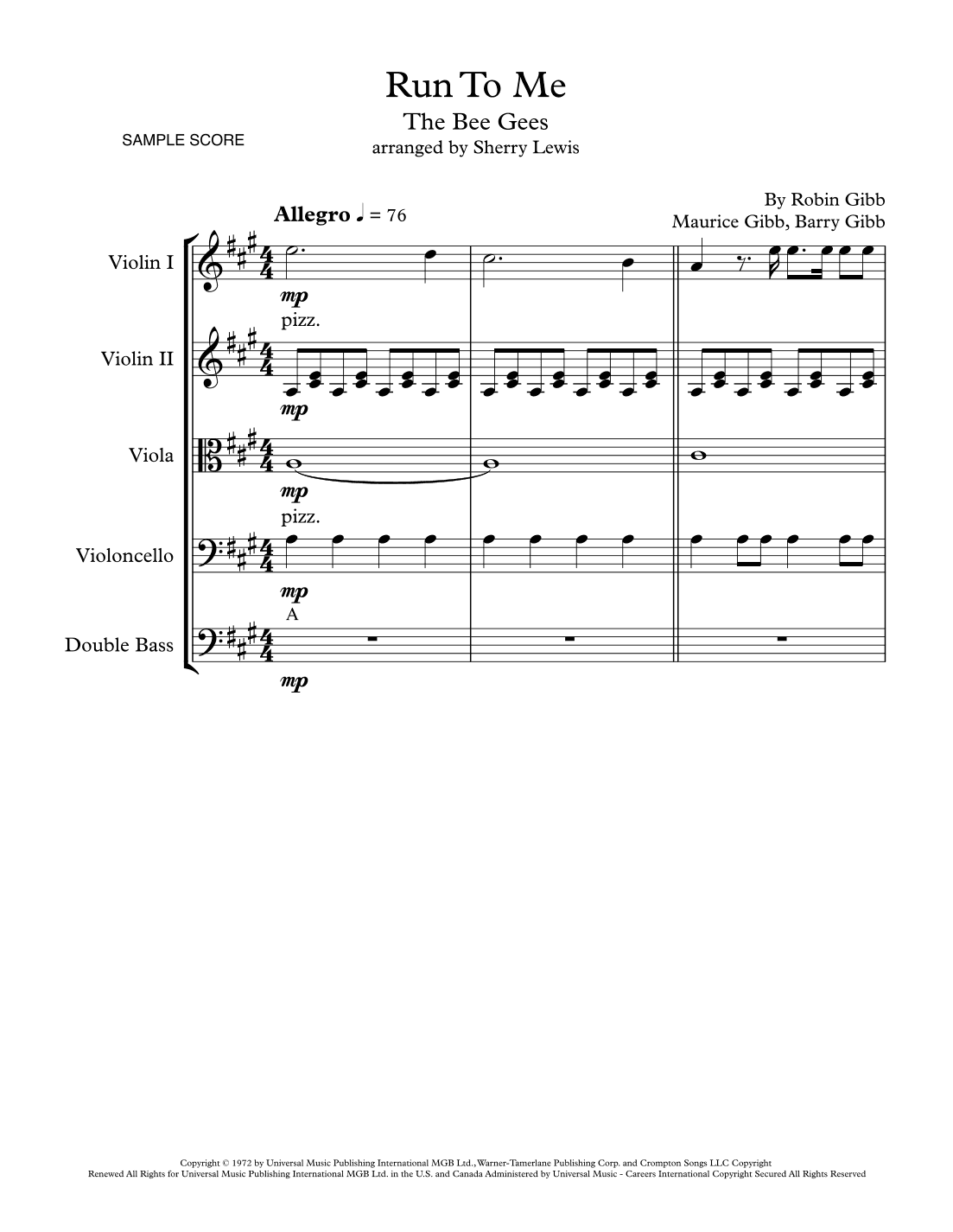 Run To Me (arr. Sherry Lewis)