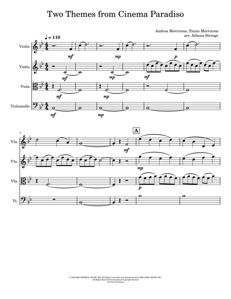 Cinema Paradiso (arr. Athena Strings)