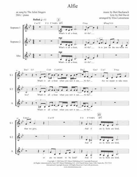 Alfie (arr. Elise Letourneau)
