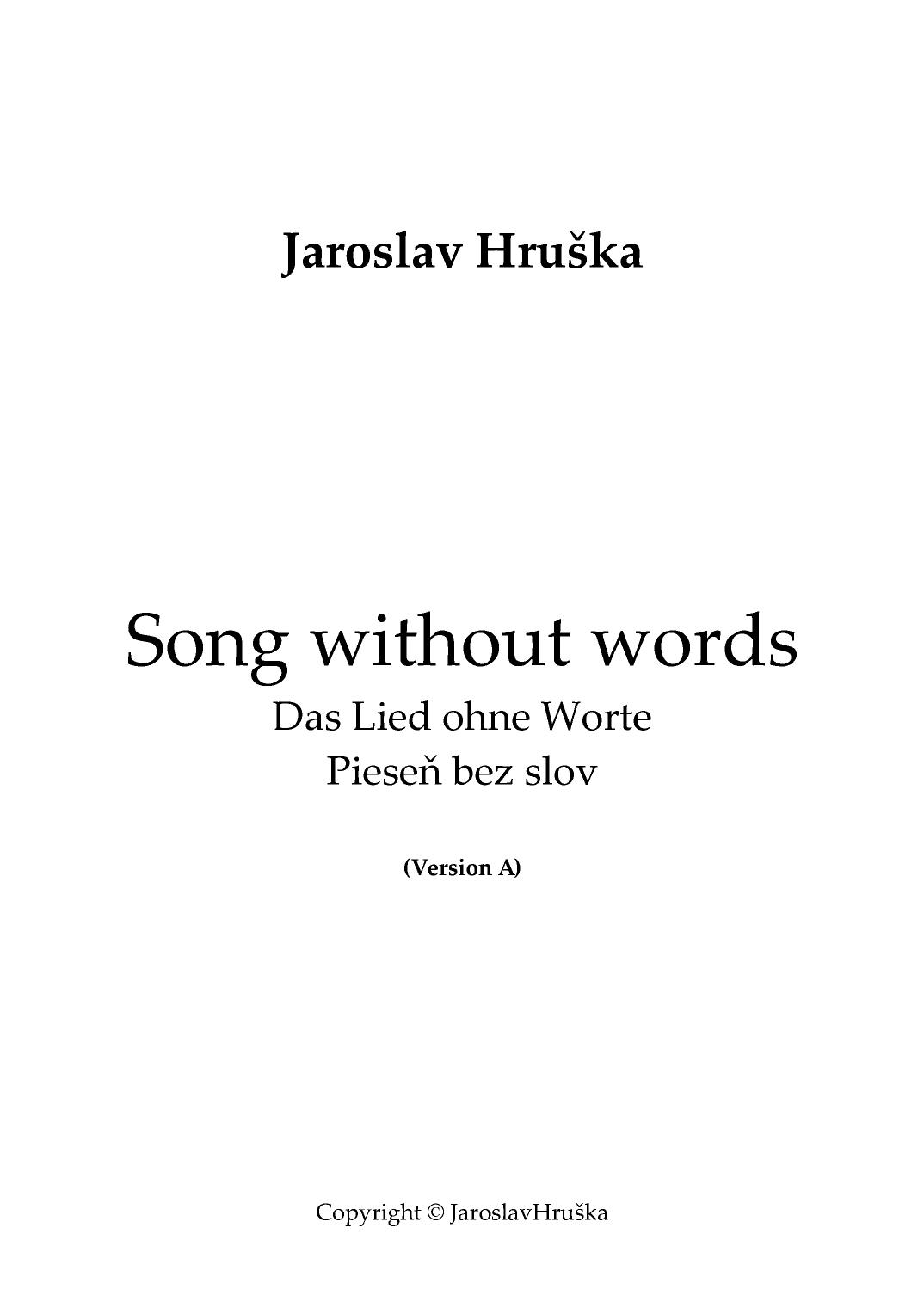 Song without words ( Version A )