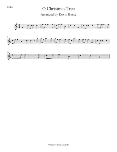 O Christmas Tree (Easy key of C) Violin (arr. Kevin Busse)
