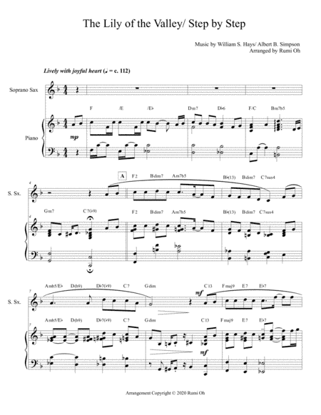 THE LILY OF THE VALLEY-STEP BY STEP (Hymn Arrangement for Piano and Sop. Saxophone) (arr. Rumi Oh)