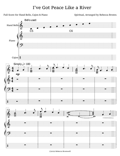 "I've Got Peace Like a River" - Score Only (arr. Rebecca Bromwell)