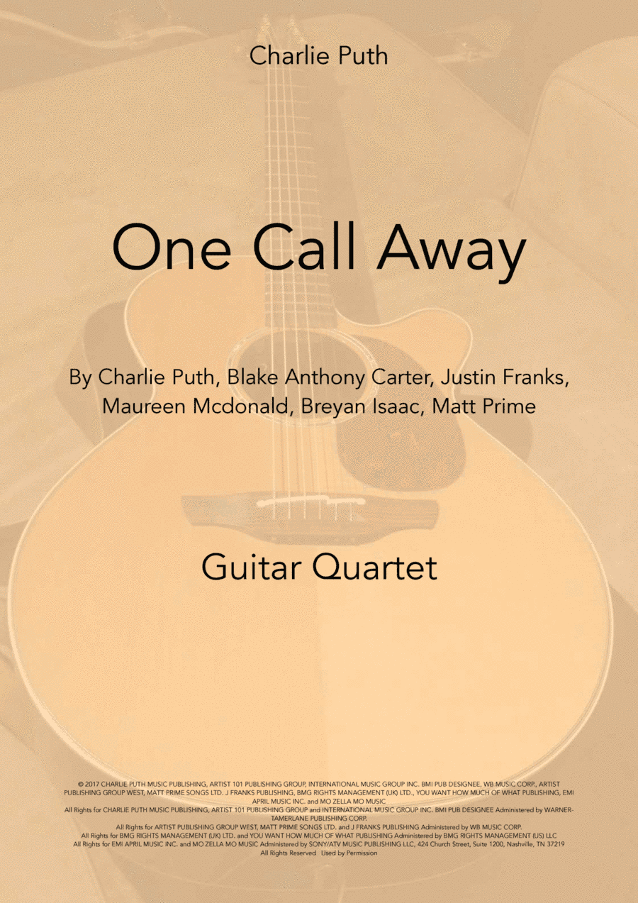 One Call Away (arr. Adam Flanagan)