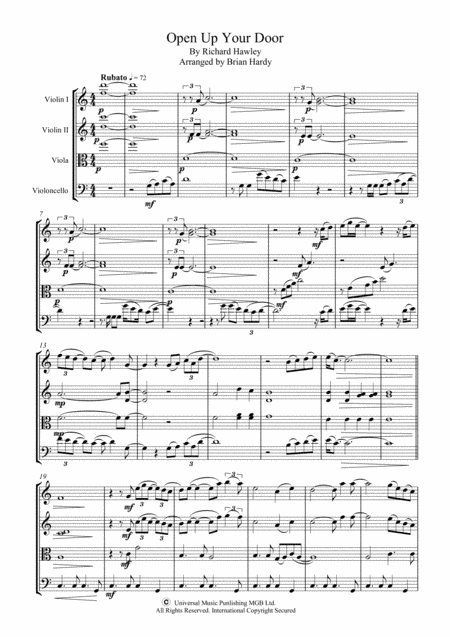 Open Up Your Door (arr. Brian Hardy, Bacchus Quartet)