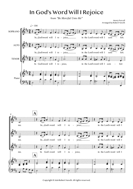 In God's Word Will I Rejoice (SAT choir) (arr. Robert Newth)
