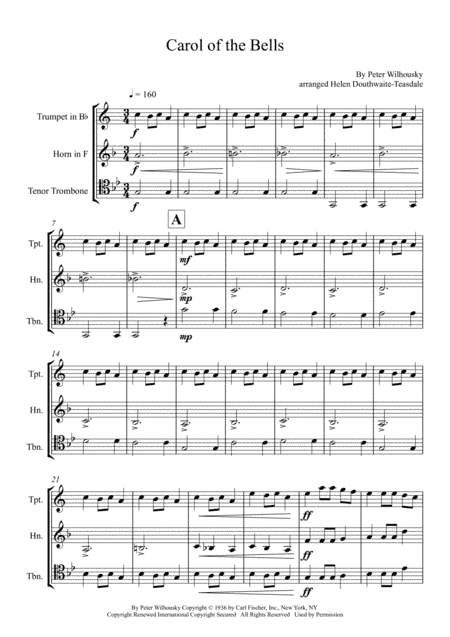 Carol Of The Bells (arr. Helen Douthwaite-Teasdale)