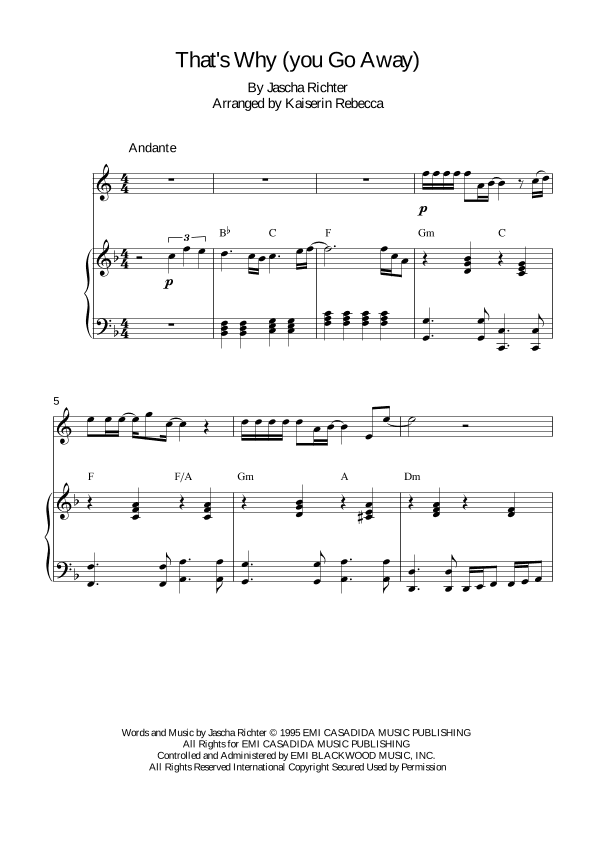 That's Why (you Go Away) (arr. Kaiserin Rebecca)