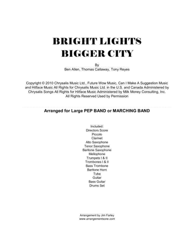 Bright Lights Bigger City (arr. Jim Farley www.arrangementsone.com)