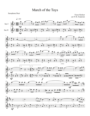 March of the Toys (Saxophone Duet) (arr. P. R. Frederick)