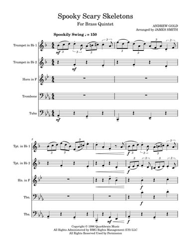 Spooky Scary Skeletons (arr. James Smith)