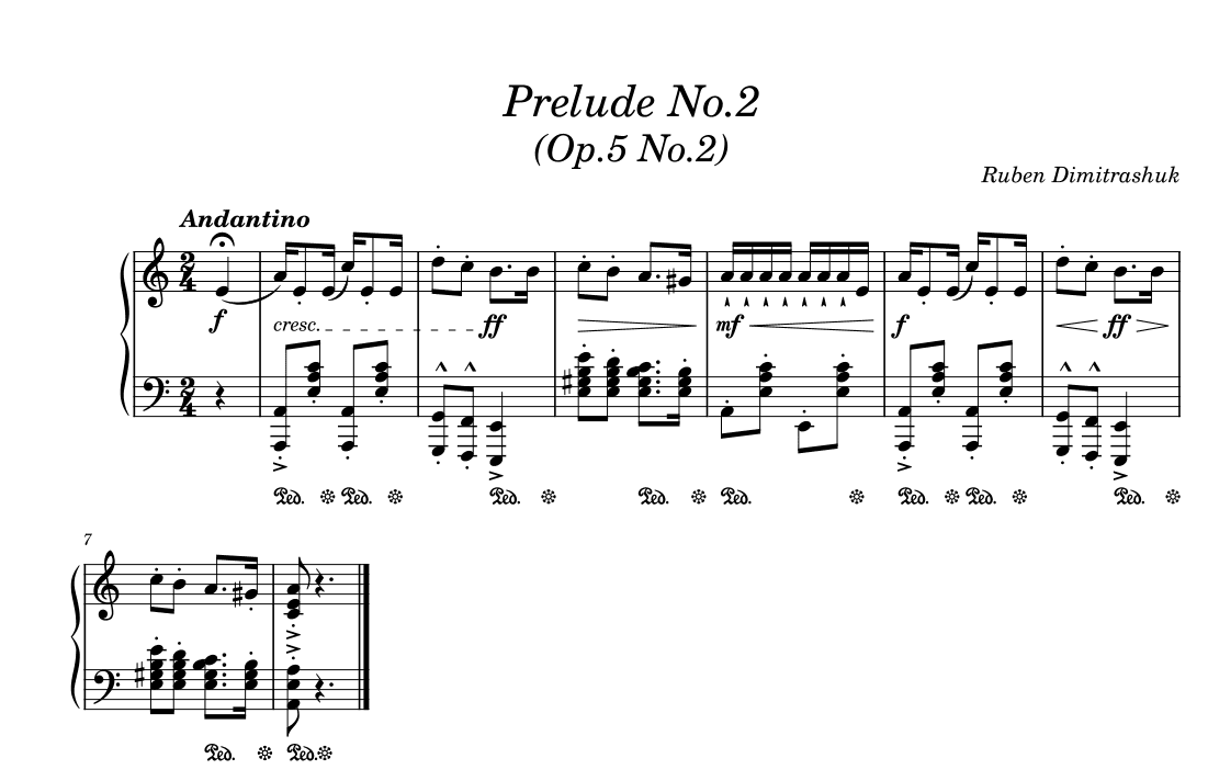 Prelude No.2 In A - minor - Ruben Dimitrashuk (Op.5 No.2)
