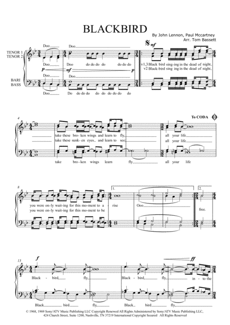 Blackbird (arr. Tom Bassett)