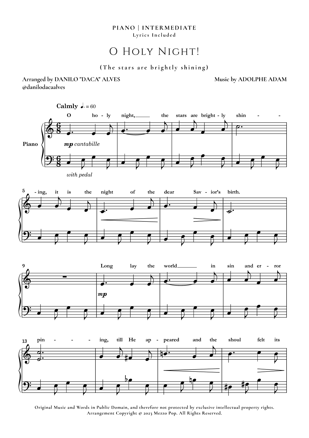 O Holy Night (arr. Danilo "Daca" Alves)