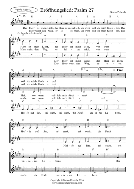 Eröffnungslied: Psalm 27 für Kinderchor (Children's choir)