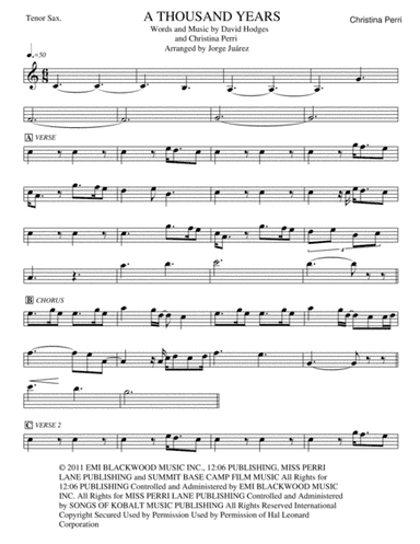 A Thousand Years (arr. Jorge Juárez)
