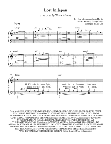 Lost In Japan (arr. Joe Cox)