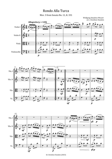 Rondo alla Turca (arr. J Swinhoe-Standen)