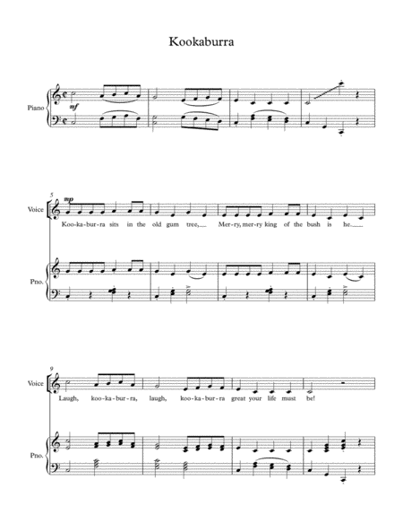 Kookaburra (arr. Patrick St. Clair Wood)