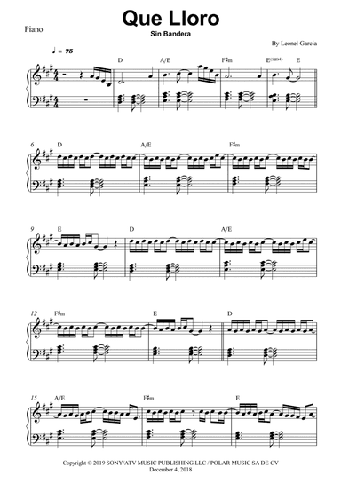 Que Lloro (arr. Wesley S. SIlva)