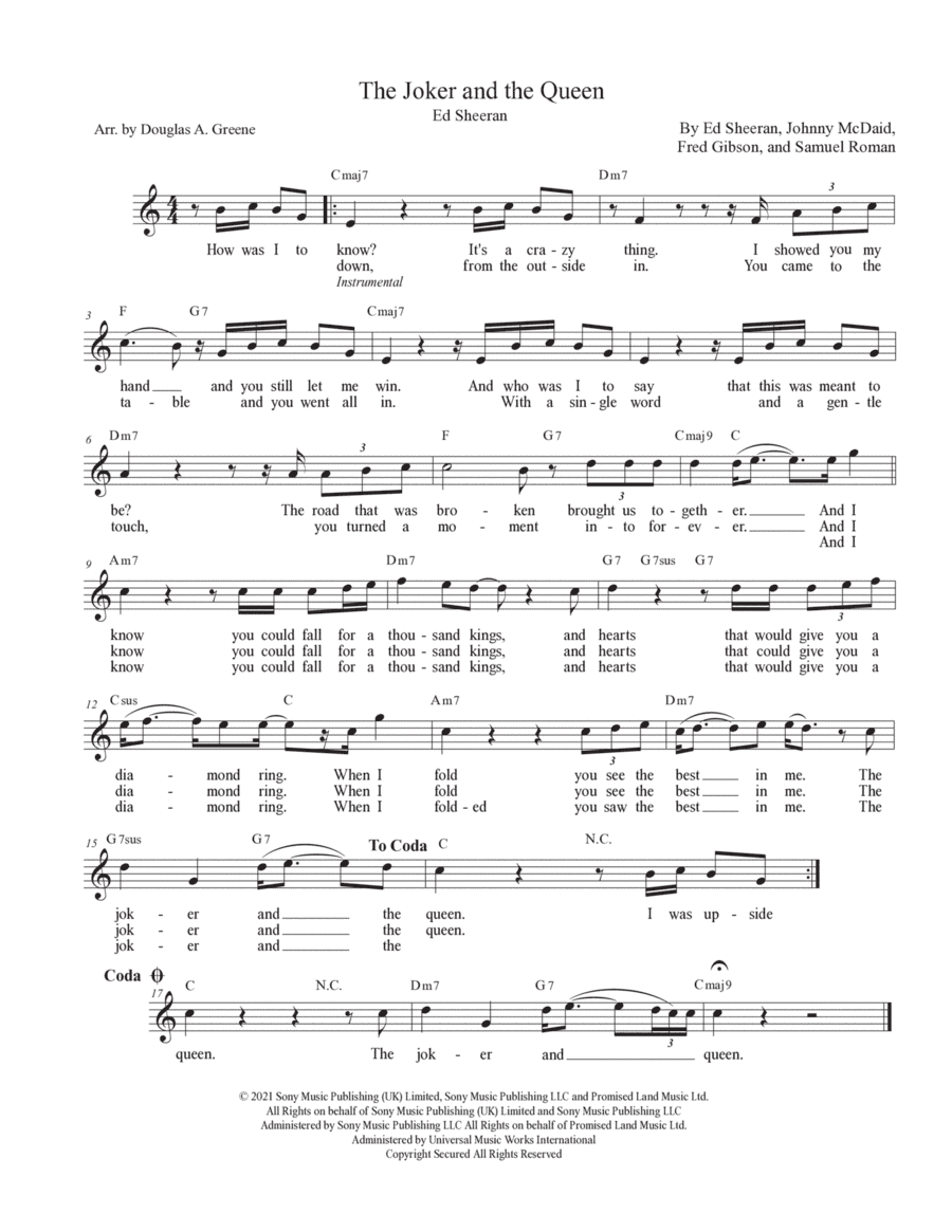 The Joker And The Queen (arr. Douglas A. Greene)