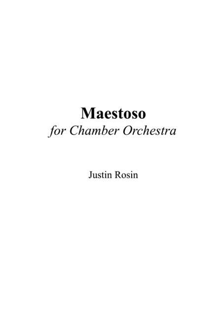 Maestoso for Chamber Orchestra