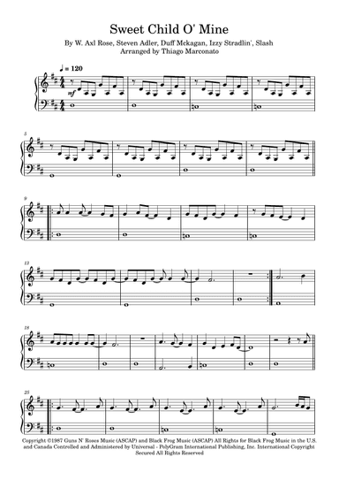 Sweet Child O' Mine (arr. Thiago Marconato)