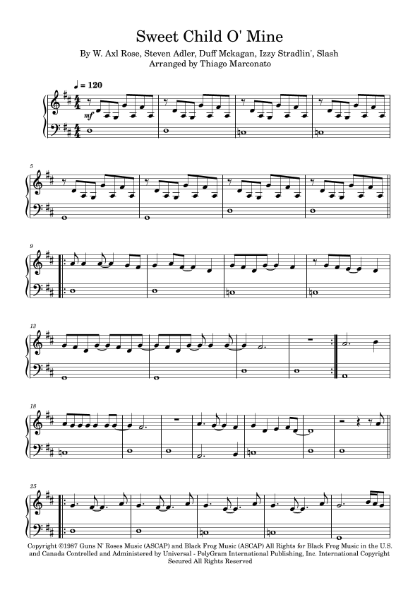 Sweet Child O' Mine (arr. Thiago Marconato)