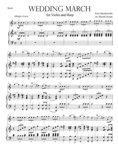 Wedding March for Violin-Harp Duo (arr. Hitoshi Suzuki)
