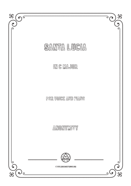 Louis-Santa Lucia in C Major,for Voice and Piano (arr. MSM)