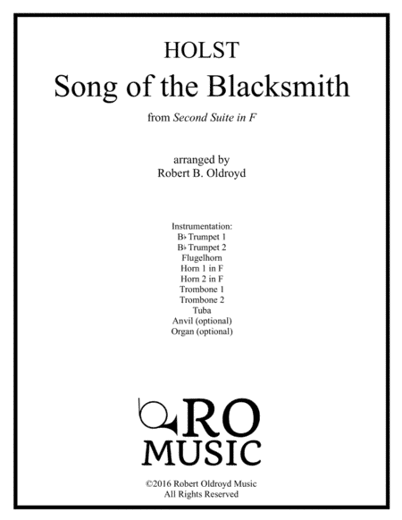 Song of the Blacksmith for Brass Octet (arr. Robert B. Oldroyd)