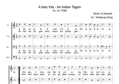 A lieta vita - An hellen Tagen (arr. Wolfgang König)