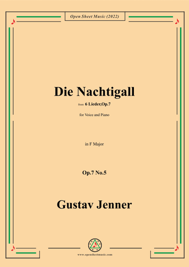 Jenner-Die Nachtigall,in F Major,Op.7 No.5 (arr. OSM Press)