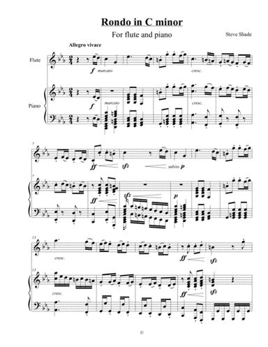Rondo in C minor, for Flute and Piano