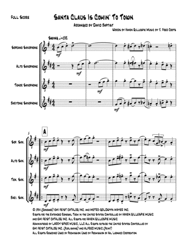 Santa Claus Is Comin' To Town (arr. David Baptist)