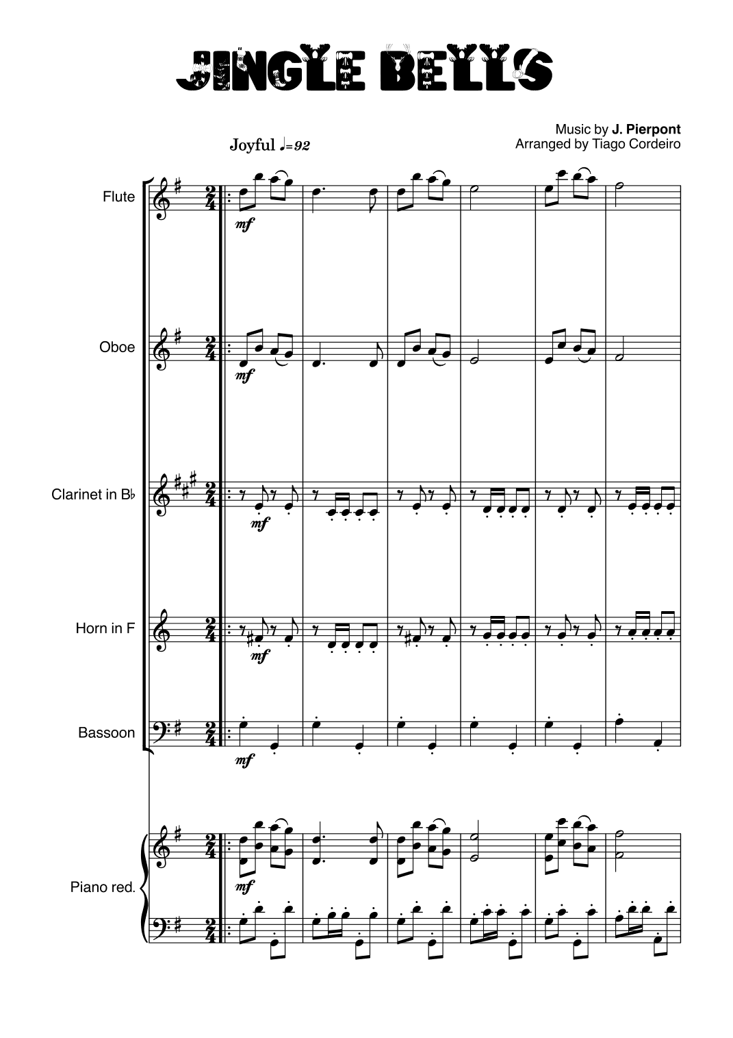 Jingle Bells (arr. Tiago Cordeiro)